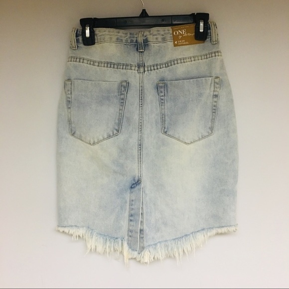 One Teaspoon | 2020 Distressed Denim Mini Skirt 27 - Picture 5 of 8